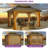 Solid Wood Patio Gazebo with Double Roof Hardtop and Curtains-96427316
