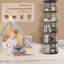 Tour de bibliothèque rotative à 5 niveaux avec fonction de rotation à 360 °, rangement vertical compact pour les livres et la décoration.-887135414