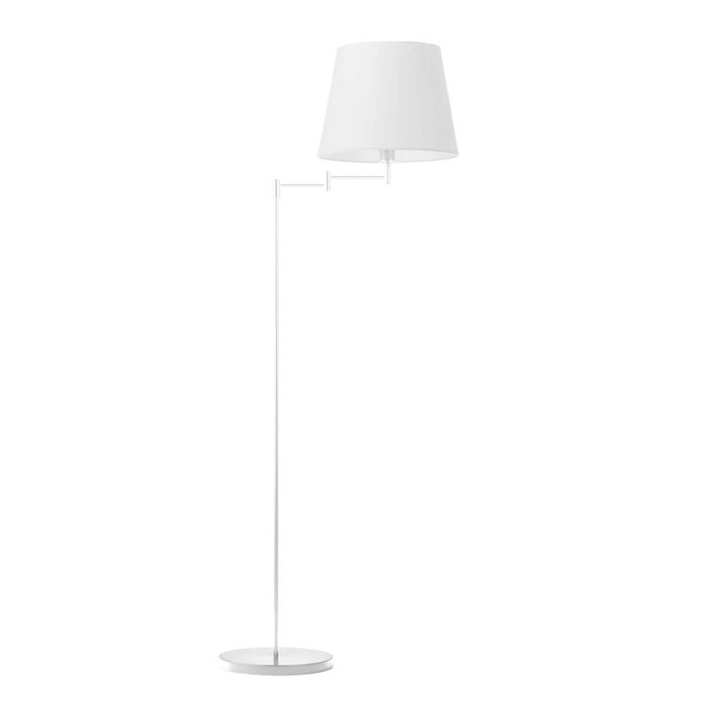 Askegard 165cm Swing Arm Floor Lamp, White, White