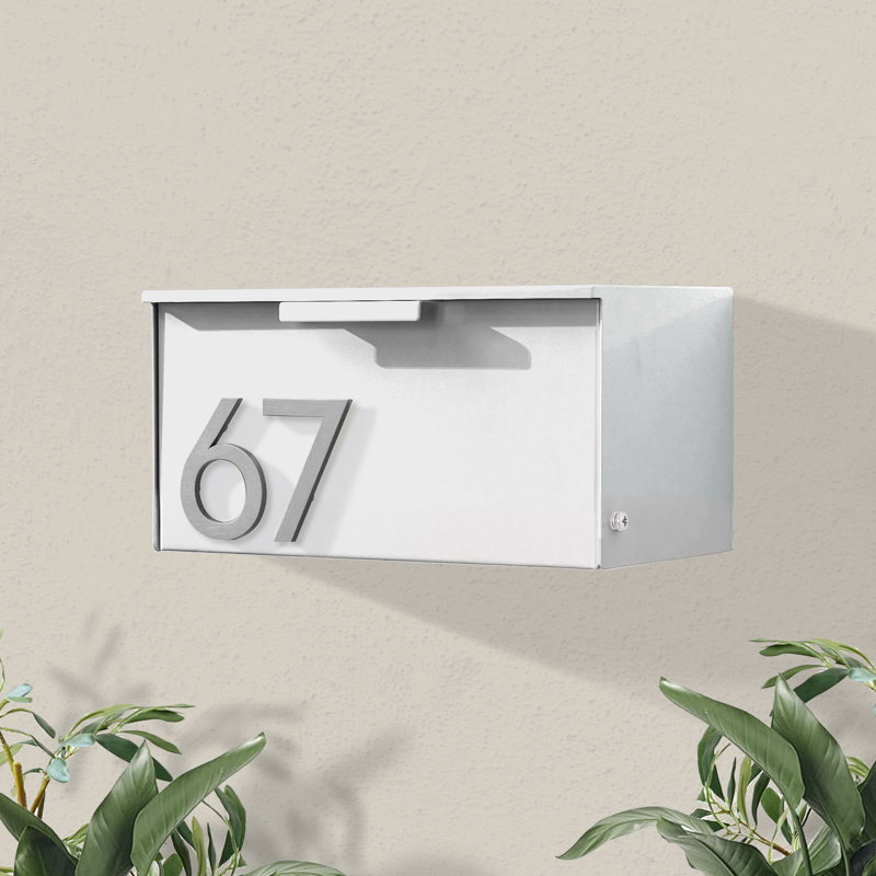 Boîte aux lettres murale Short Stack, Argent, Blanc, Oui