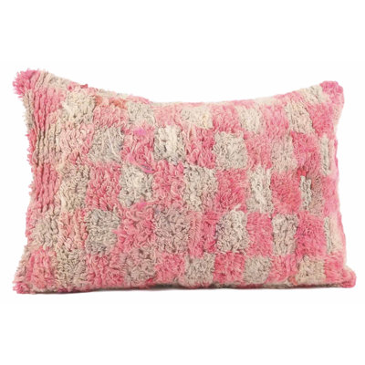 Checkered Wool Reversible Throw Pillow