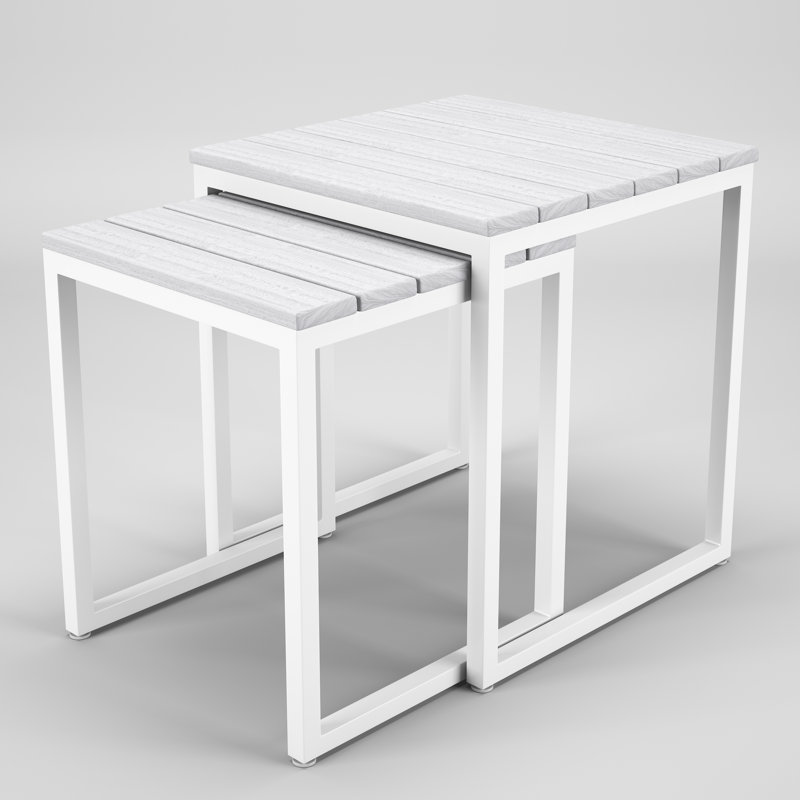 Table d'appoint d'extérieur Townsend Nseting, Crème