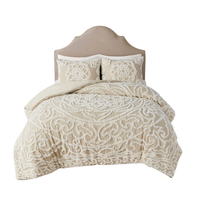 Ensemble de housse de couette en coton 3 pièces, Housse de couette double et 2 taies décoratives