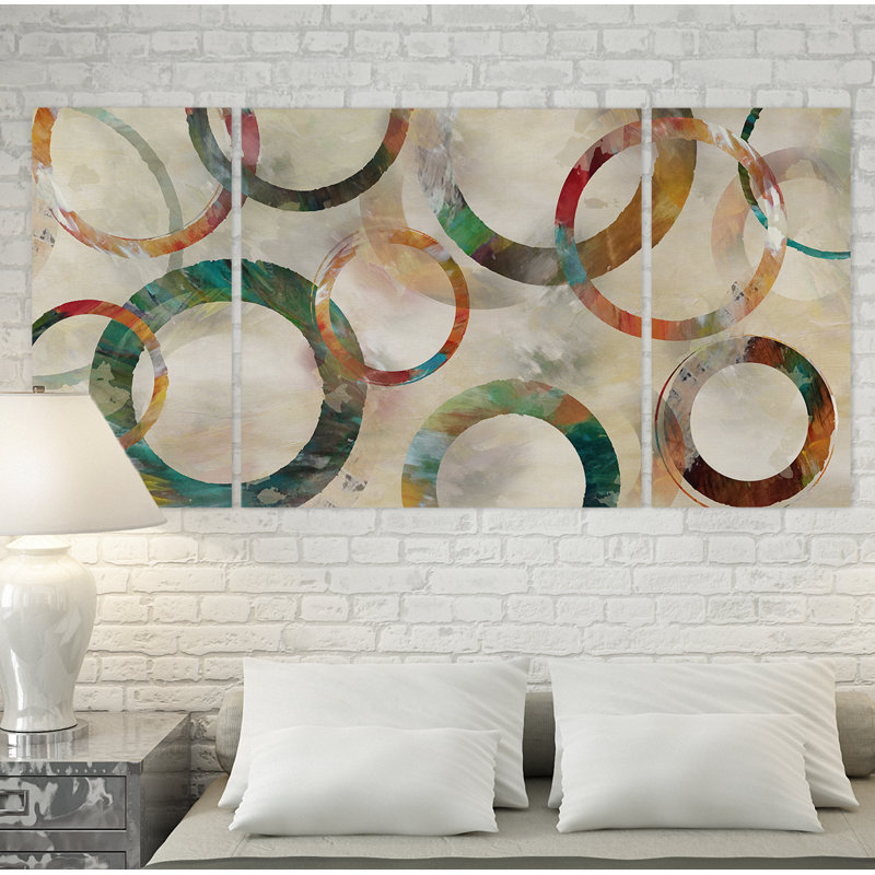 « galore rings », reproduction d’image multi-pièces de qualité supérieure sur toile, H 40 po x l 80 po x P 1,5 po