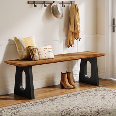 47-Inch Solid Wood Entryway Bench , Farmhouse Shoe Hallyway Bench For Entrance, Foyer,