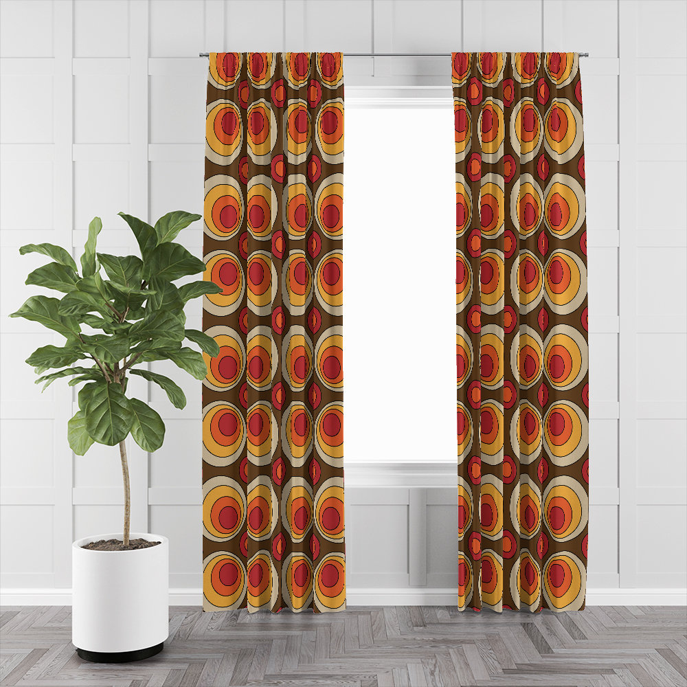 Polyester Semi Sheer Curtain Pair (Set of 2) Folk N Funky Size per 