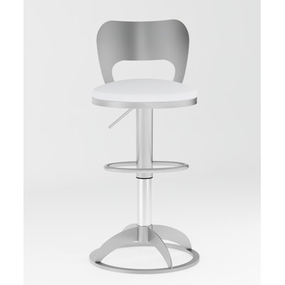 Huckeba Oval Metal-Back Adjustable Height Stool