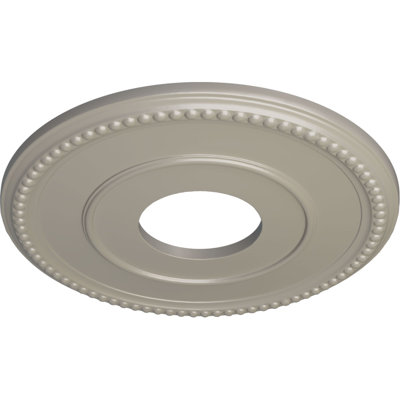 Endurathane Bradford Ceiling Medallion, 12 1/2"OD x 3 7/8"ID x 3/4"P (Fits Canopies up to 6 5/8"), Hand-Painted Pearl White Finish
