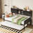Daybed With Trundle, Rustic Bed Twin With Storage And Charging Station For Living Room, Bedroom And Guest Room-367499942