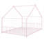 Lit plateforme House pour chambre d'enfant, maisonnette fonctionnelle en métal massif rose classique