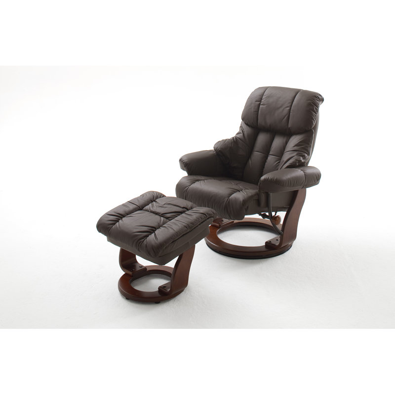 Kalmus 90cm Wide Swivel Ergonomic Recliner, Walnut, Brown