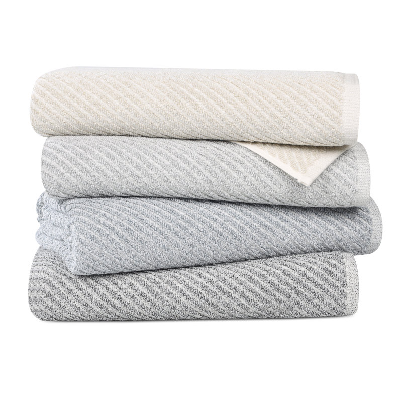 Platinum Cotton Blend Diagonal Ribbed 6 Piece Hand Towels Set