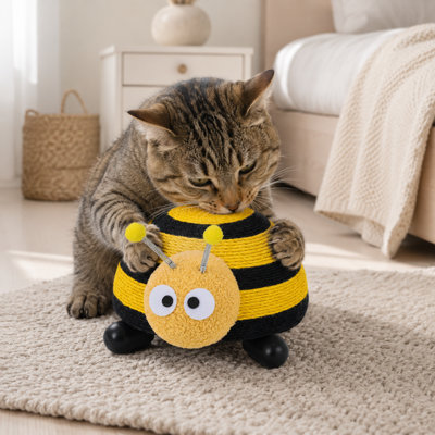 Caricature de sisal léger, balle en forme de insecte avec une surface de corde durable pour les chats d'intérieur