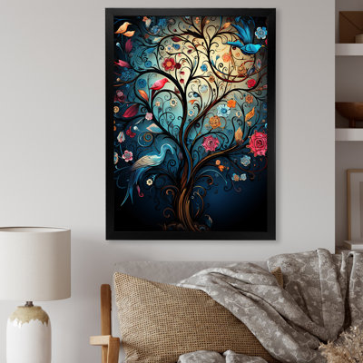 Fantaisie arbre floral 3 - arbre, art mural africain