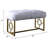18.43 In. Depth Bench With White Faux Fur Seat And Gold Metal Appearance Armless Backless Upholstered Support, No Storage