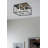 Transitional 4 Light Black and Gold Flush Mount-1993512682