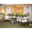 Table de foyer d'extérieur au propane 28 pouces, aspect rotin et osier, 50000 BTU, foyer de table au gaz en verre trempé avec pare-brise en verre pour l'extérieur du patio et du jardin (gris et blanc)