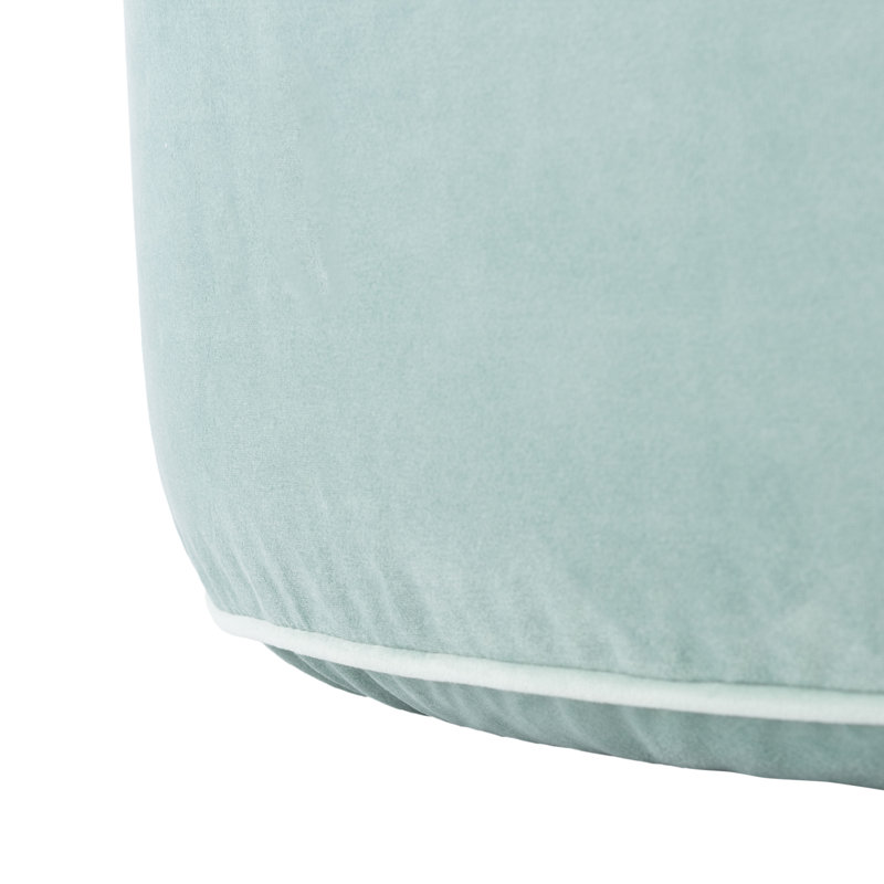 Velvet Pouf, Mint Green Velvet