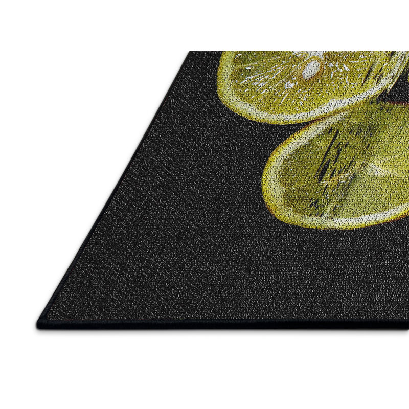 Tapis noir de couleur lime reflection, Rectangle 2 pi x 3 pi