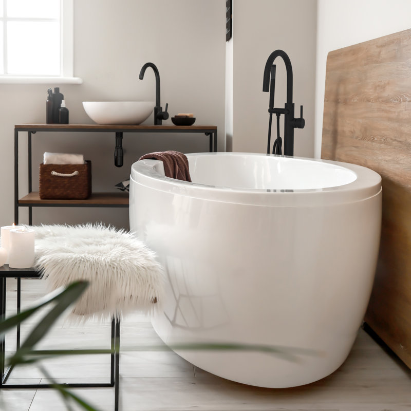 Single Handle Deck Mounted Clawfoot Tub Faucet, Matte Black