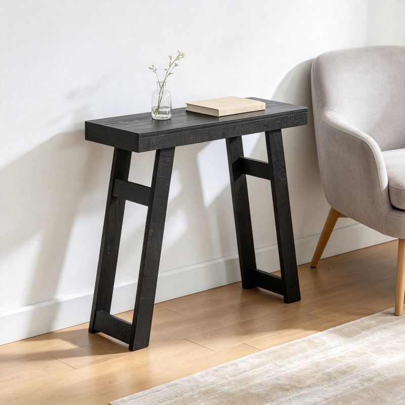 Console en bois massif pour le vestibule, le couloir et le salon, canapé-lit étroit de style campagnard moderne avec structure en bois de pin robuste, table d'appoint facile à assembler
