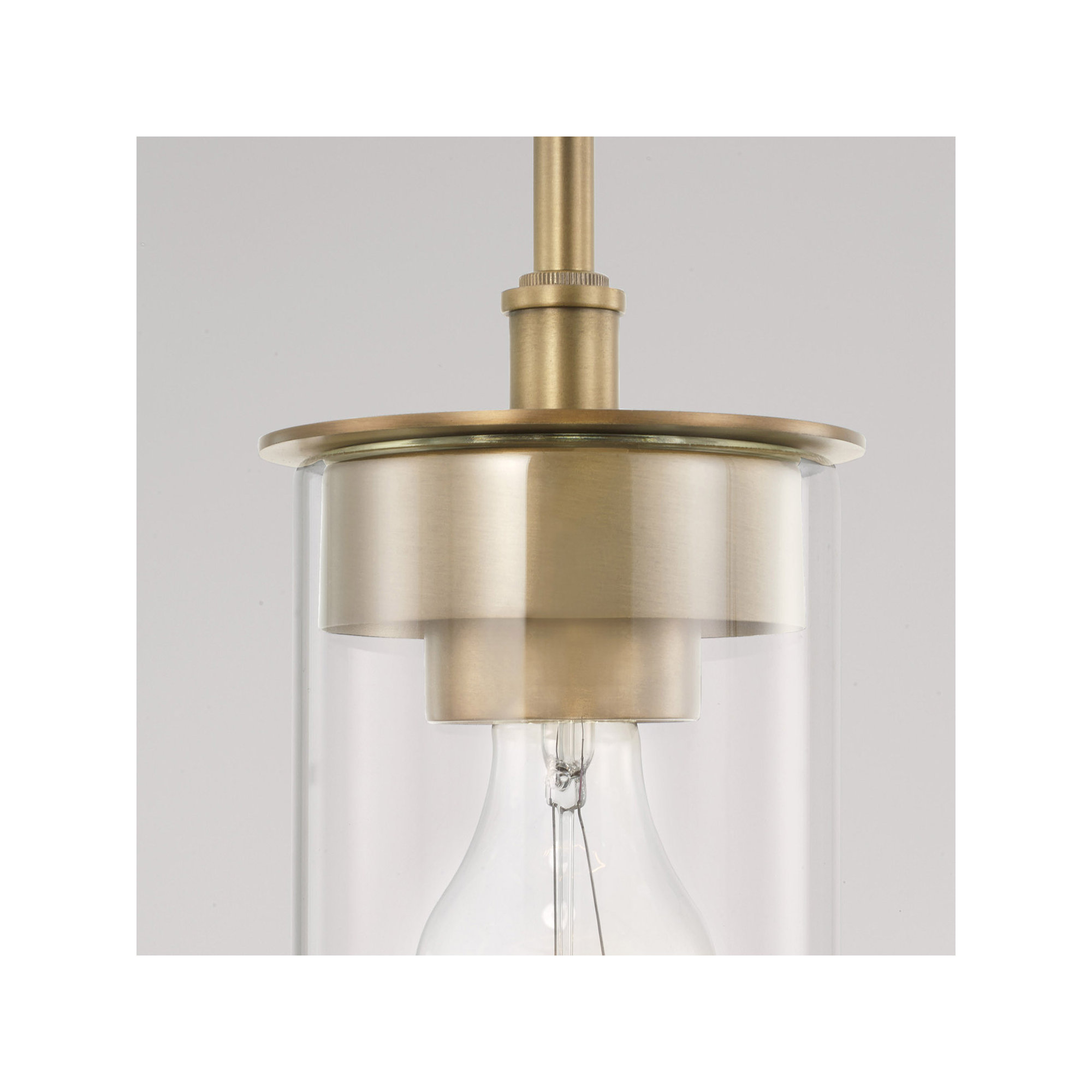 Single Light Glass Dimmable Pendant, Aged Brass