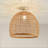 Lumiere Rattan Flush Mount – Medium Rattan & Natural Dome 1-Light Semi Flush Mount Handwoven Dimmable Ceiling Light for Dining Room or Living Room in Farmhouse, Country, and Boho Style-1301613883-1304400164