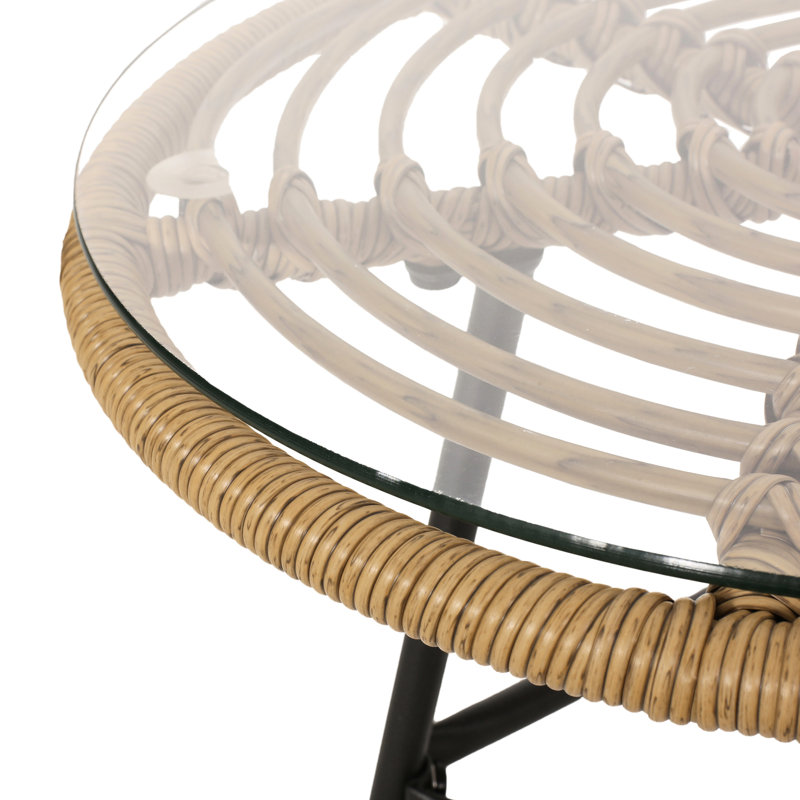 Table avec verre trempé pour l'extérieur