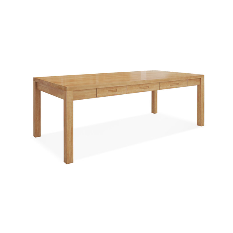 Brown Rectangular Solid Wood desk, 29.53" H x 86.61" W x 35.43" D
