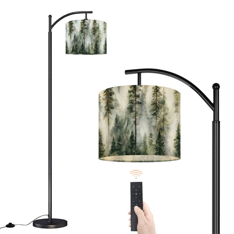Lampe sur pied à arc avec abat-jour réglable Misty Forest