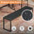 7-Piece Patio Set Featuring 59" Square Table, 4 Stackable Chairs, and 2 Benches-2075039618