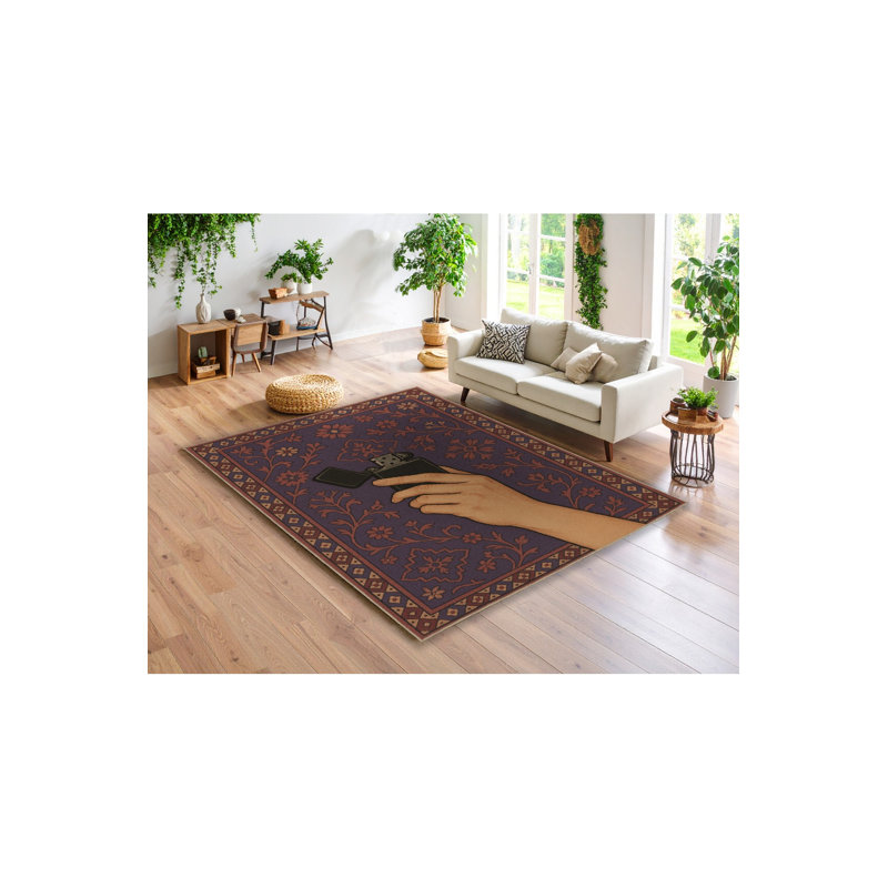 Tapis beige tissé Mosso, 6'7" x 9'10"
