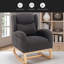 Chaise berçante en tissu Teddy avec pieds en bois paquet-1707921486