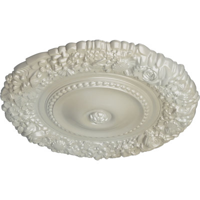 Endurathane Marseille Ceiling Medallion, 21"OD x 2"P (Fits Canopies up to 7 3/8"), Hand-Painted Flash Blue Finish