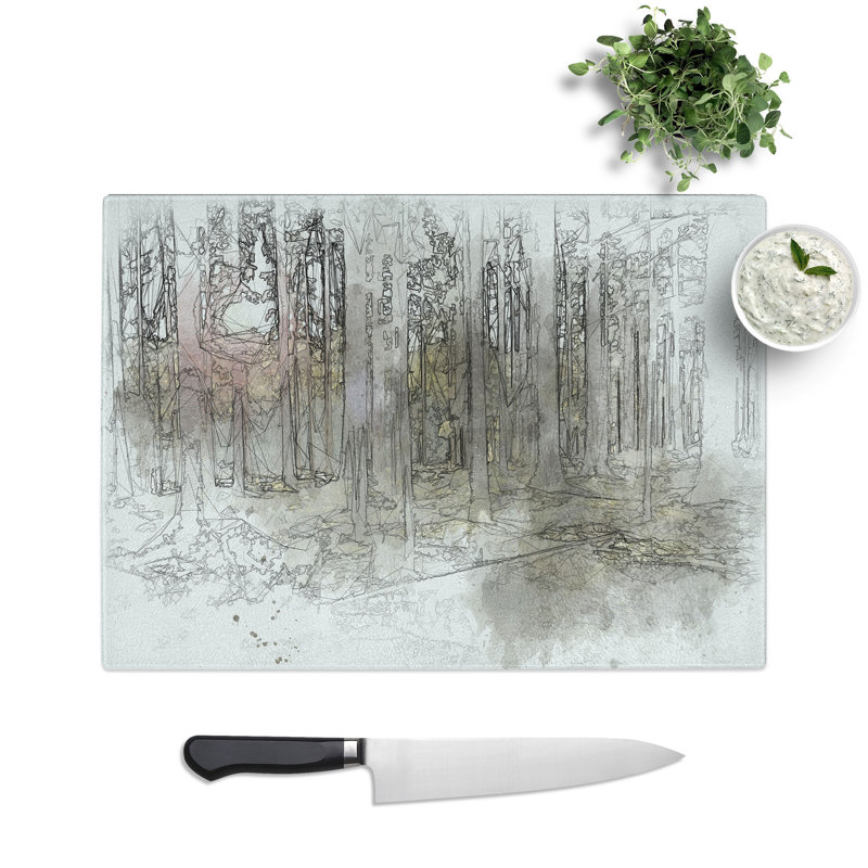 Sunlight Forest Vol.2 Sketch Chopping Board, 28.5cm W x 39cm L