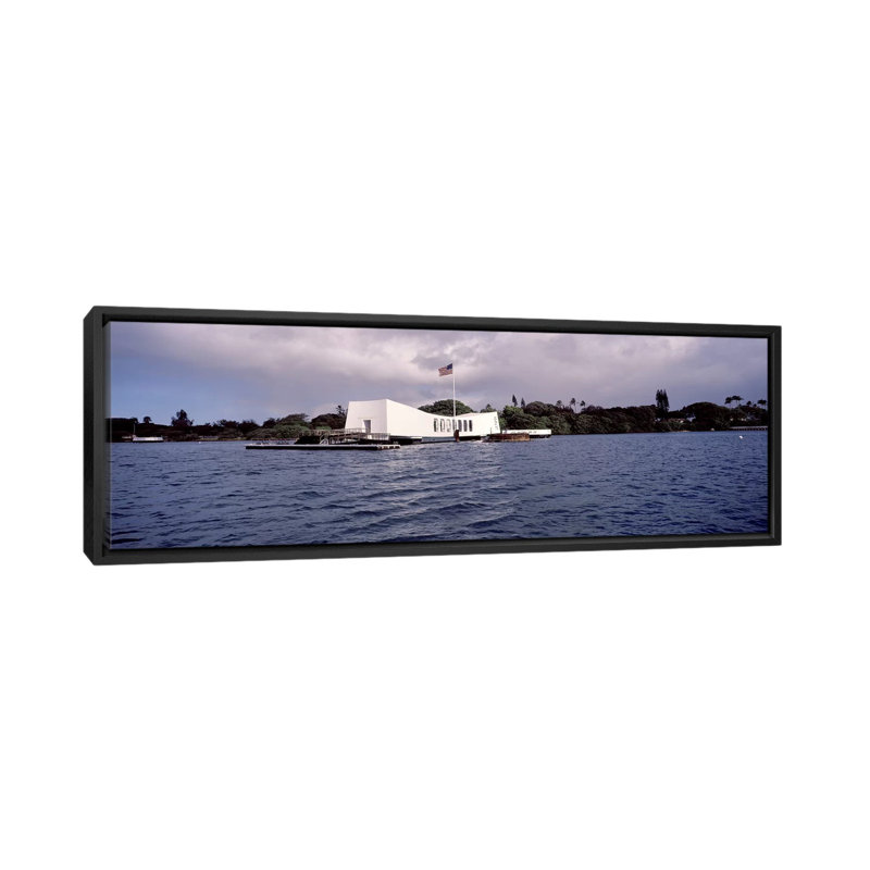 Uss de l’arizona de l’arizona, de la harbor perle, honolulu, hawaii, reproduction de photo sur toile panoramique, Cadre noir