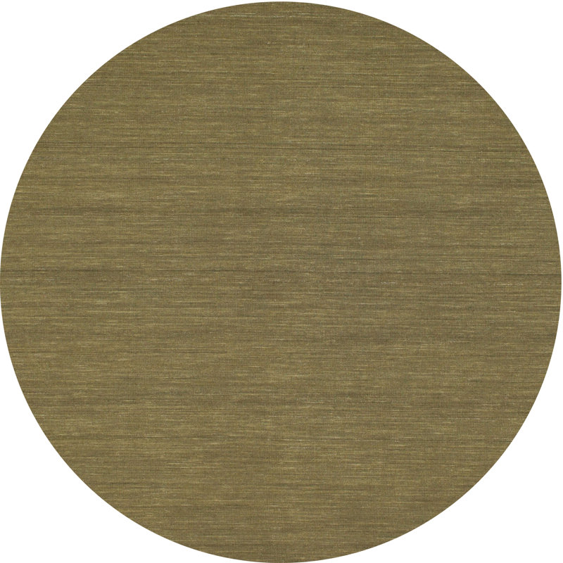 Tapis contemporain vert foncé, Rond 6 pi x 6 pi