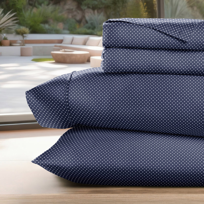 Ensemble de draps en microfibre Home My Heart, Bleu marine, Ensemble de draps pour très grand lit + un drap-h