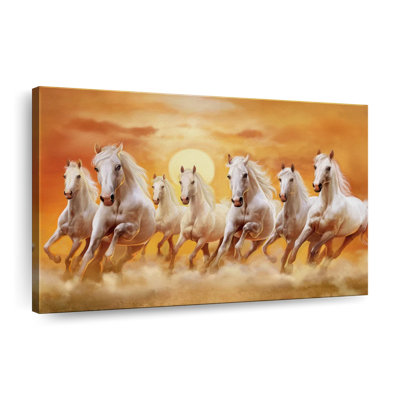 Seven Running Horses Canvas Print