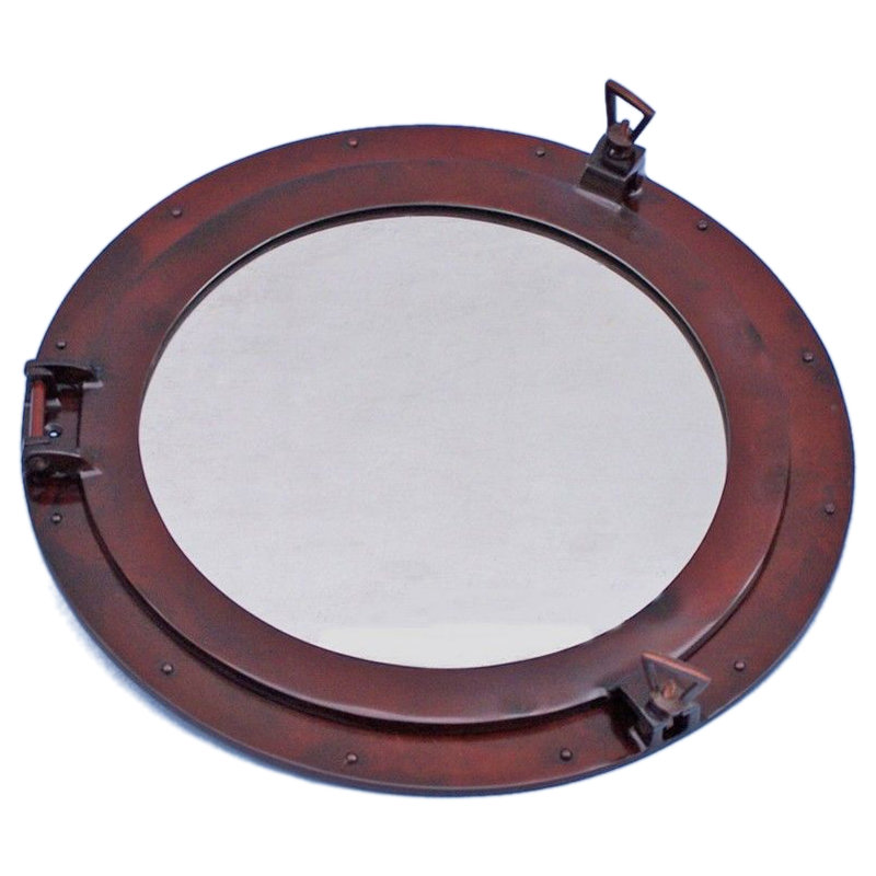 Miroir d'appoint Ship, H 20 po x l 20 po, Cuivre antique