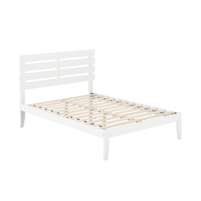 Giga Premium Wood Farmhouse Platform Bed, Full, White