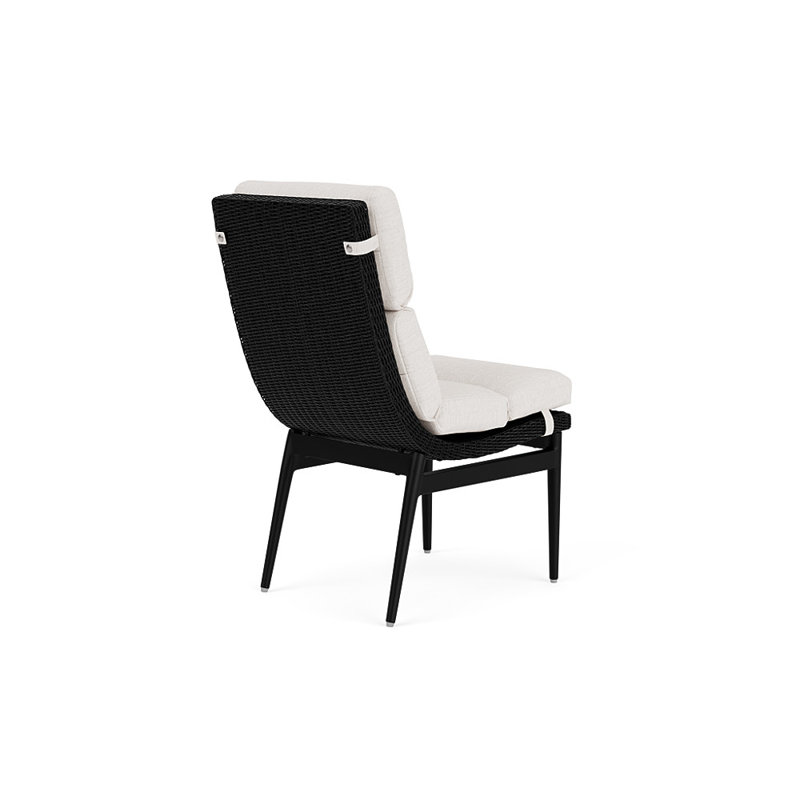 Cascade Outdoor Dining Side Chair, Reflections Snow, Ebony