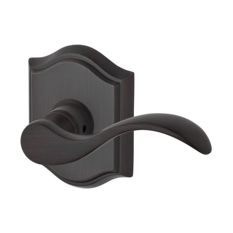 Curve Keyed Door Lever with Traditional Arch Rose, Yes, Venetian Bronze, Right