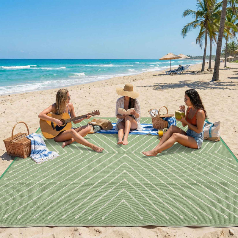 Tapis de paille en plastique pour l'extérieur pour camping-car, Ivory, Rectangle 5' x 8'