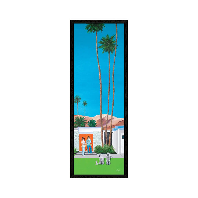 Nina and Rose 1 Piece Panoramic Wall Art on Canvas, 121.92cm H x 40.64cm W x 3.81cm D, Black Framed