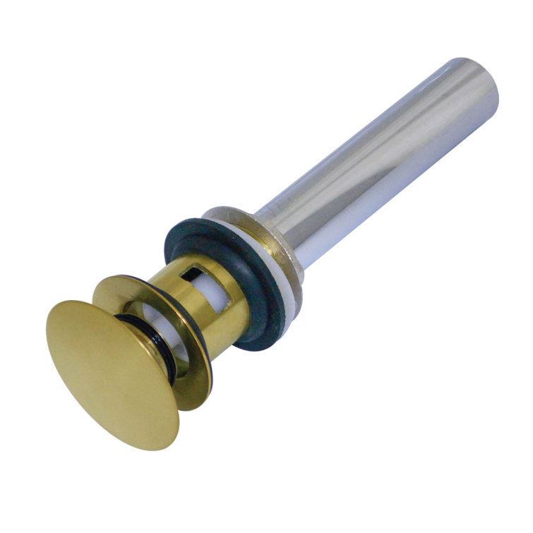 Kingston Brass Trimscape Brass Push Pop-Up Bathroom Sink Drain with Overflow, 22 Gauge
