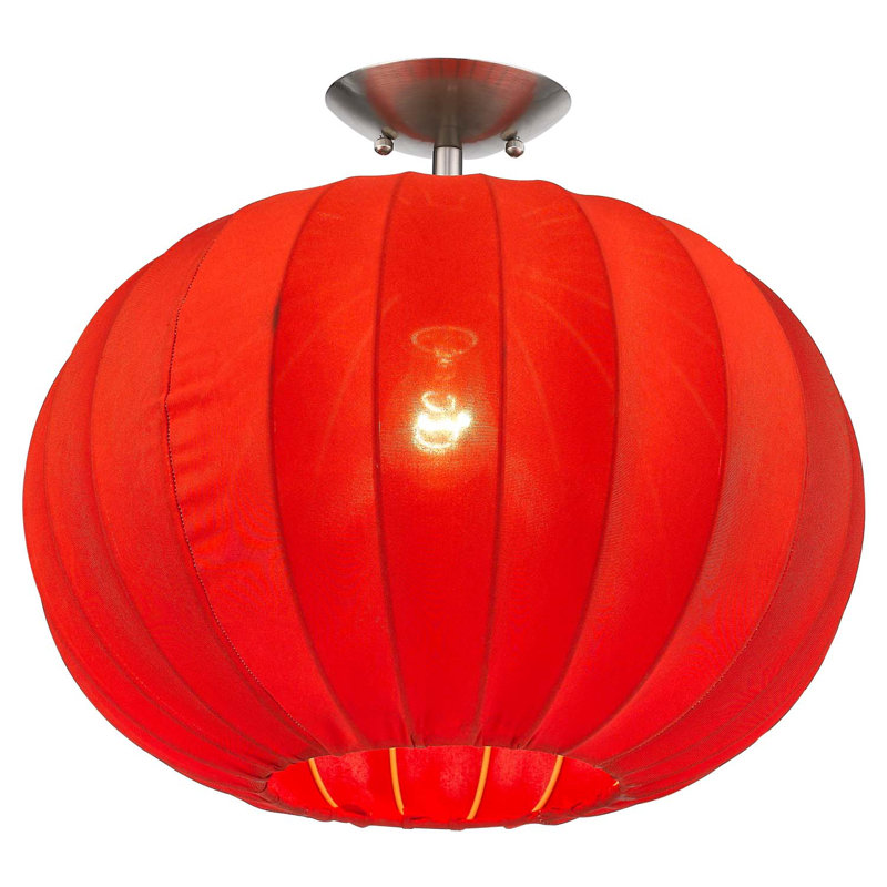 Luminaire suspendu sphère 1 lumière Damiano, Rouge