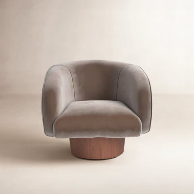Oak Swivel Barrel Chair