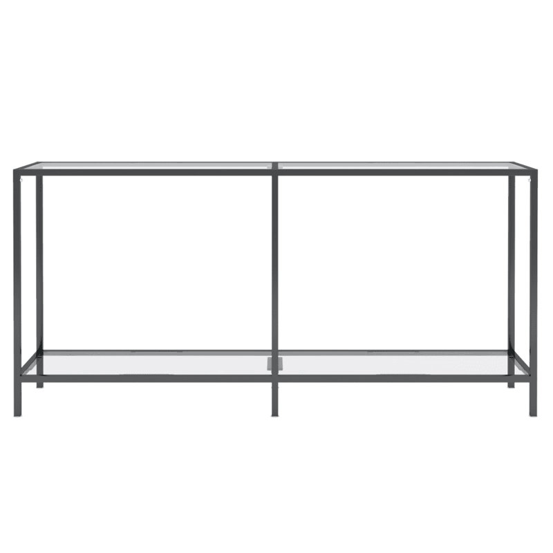 Hannmeike Glass Top Console Table, Transparent, 75.5 x 160 x 35 cm