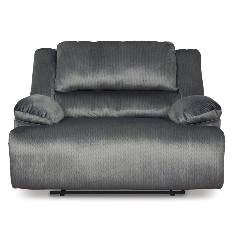 Souderton Upholstered Recliner, Polyester Charcoal, Manual
